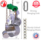 Bonka Bird Toys 1750 Clacker Green Large Durable Tug Pull Noise Parrot Cage Toy