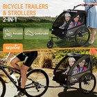 Sepnine 2-in-1 Kids Bike Trailer And Stroller With Suspension For 1 To 2 Kids