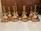 Vintage Copper   Brass Pendant Light     Nautical Hanging Lamp For Loft 8 Piece