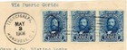 Honduras Sc 113 strip Of 3 -tegucigalpa-may 3 1906-to Usa-cincinnati Ohio-may 19