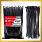 Zip Ties 8 Inch  100 Pack   40lbs Strength  Black Cable Ties For Indoor outdoor