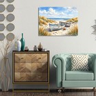 Beach Scene Watercolor Poster Coastal Wall Art Canvas Print For Home Decor