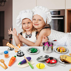 Juboury Pretend Play Kitchen Set - Toy Kitchen Accessories With Stainless Steel