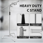 C Stand With Boom Arm  Heavy Duty Photography Light Stand  6 8ft 210cm Stainless