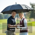 62 68 72 Inch Automatic Open Black Golf Umbrella  Extra Large Oversize Double   