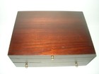 Vintage Wooden Flatware Chest Walnut Holds Service For 12 Tarnish Resistant Mcm