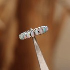Fire Opal Eternity Ring  925 Sterling Silver Wedding Ring  Opal Engagement Ring