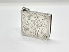 Solid Sterling Silver Postage Stamp Holder   Case Fob - Book Shape