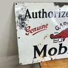 Vintage Gargoyle Mobiloil Sign Rare Collectible Porcelain Gas Pump Sign Large