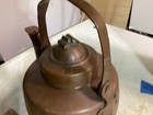Antique Hand Hammered Copper Tea Kettle Pot 19th Century Primitive Farmhouse Vgc