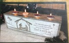 Advent Block Candle Holder With 4 Tea Lights - New In Box