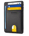 Buffway Slim Mini Id Holder Card Case Front Pocket Leather Wallet For Men Women