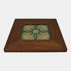 Van Briggle Modern Deco Matte Green Tulip Pottery Framed Wall Art Tile