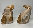 Hand-carved Iroquois Soapstone Eagle Totems Onandaga  sago wis