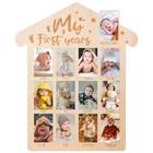 My First Year Picture Frame  Baby First Year Photo Display Wood Board 12 