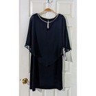 Msk Women s Black Dress Rhinestone Sheer Cape Overlay Party Cocktail L Nwt  89