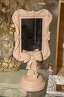 Pink Vanity Bow Mirror Shabby Chic Home Decor Table Top Barbie Vintage Style