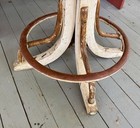 Antique Industrial Stool Early 1900s Shabby Wood And Cast Iron