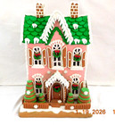 New 2025 Trimsetter Gingerbread  pink House Ii  Light Up Led 12 6 t X 8 9 w
