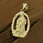 Mens 18k Gold Plated Hip Hop Holy Mary  Pendant 5mm 24  Cuban Necklace Chain