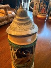 Vintage Beer Stein German With Pewter Lid Made In Germany