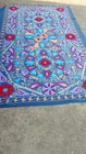 Bohemian Suzani Textile Blue Embroidered Wall Hanging Carpet Decor