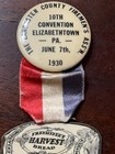 Lancaster County Firemen s Convention 1930  Pinback  Die Cut Celluoid Hanger