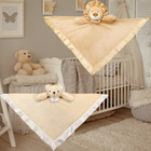 Plush Baby Lovey  Security Blanket Bundle 18x18      Beige Bear  Lion