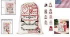 Large Christmas Canvas Gift Bag With Drawstring - Santa Design  27 5  X 19 7 
