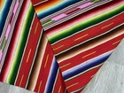 Vintage Mexican Serape Saltillo Rug blanket  Geometric   Stripe Design  Vivid