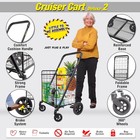 Utility Cart Shopping Grocery Rolling Folding Heavy Duty Steel Mesh Compact Blac