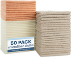 50 Pack Microfiber Cleaning Cloth  Bulk Towels For Home  Reusable Microfiber    