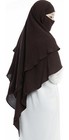 Muslim Prayer Hijab 2 Layers Soft Breathable Brown Size M