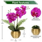 Fake Orchid Flowers 13   Hot Pink Orchids Artificial Flowers With Gold Cerami   