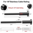 Black T316 Stainless Steel Swage Invisible Receiver End Fittings 1 8  Cable Rail