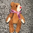 Vintage Miniature Brown Corduroy Teddy Bear Jointed Plush - 662