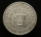 Portuguese India  goa  1882 1 Rupia - Lu  z I - Silver - Rare