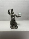 Vintage Pewter Wizard With Crystal Ball 1980s