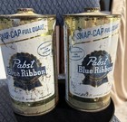 Pabst Blue Ribbon Snap-cap Full Quart Flat Top Beer Can Lot  2  Top   Bottom 50s
