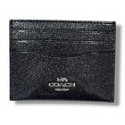 Coach Credit Card Case Slim 4    Glitter Patent Leather Gunmetal Photo Id Slot