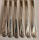 6 Dinner Knife Daffodil 1847 Rogers Silverplate Flatware Grille Viande Style Lot