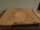Vtg Hand Tooled  both Sides  Leather Three Ring Binder