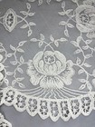 Antique Vtg Tambour Needle Lace Table Dresser Runner Doily  12 X 49    Flaws 