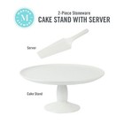 Martha Stewart 12  X 5 7  Stoneware Cake Stand W server - White