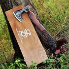 Custom Handmade High Carbon Steel Viking Axe Hatchet 19-inch  Wood Box Ss-17612