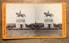 Antique Stereoview Old Photo Washington Monument Boston Vintage Photograph