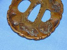 Japanese Samurai Sword Guard Tsuba  Copper W  Cartouches
