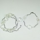 Sterling Silver Geometric Clear Glass Bead Necklace And Bracelet Set