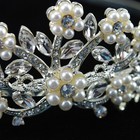 Rhinestone  Rhinestones Pearl Headband Tiara Bridal -silver