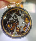 Sericho Pallasite Meteorite Slice Necklace Pendant From Kenya